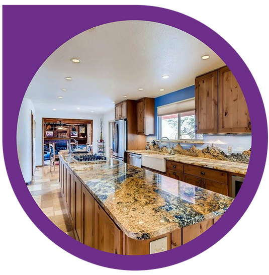 Remodeled kitchen with wood cabinetry